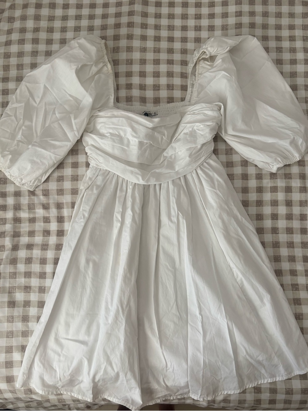 Abercrombie & Fitch Emerson Puff Sleeve Mini Dress - White